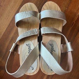Free People Gold Dune Beach Clogs Sandals